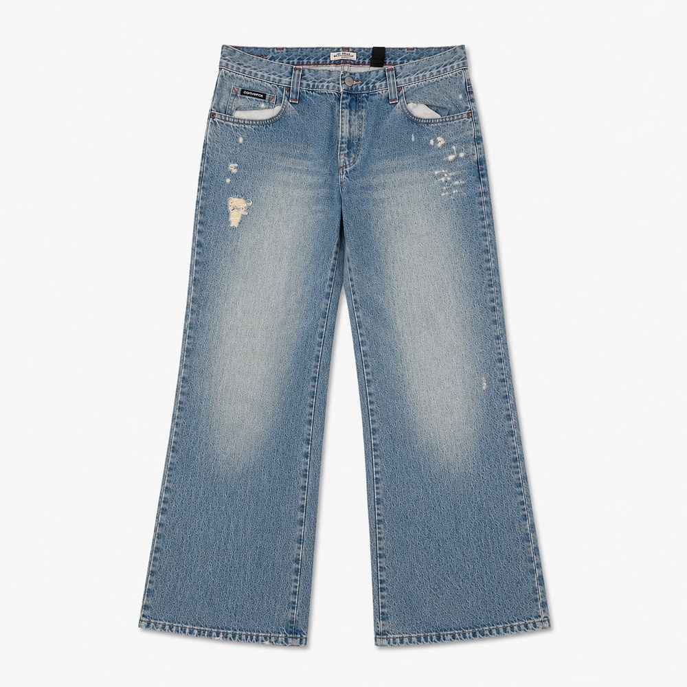 DKNY Jeans Womens 38x30 Low Rise Flare Distressed Light Wash Denim Jeans